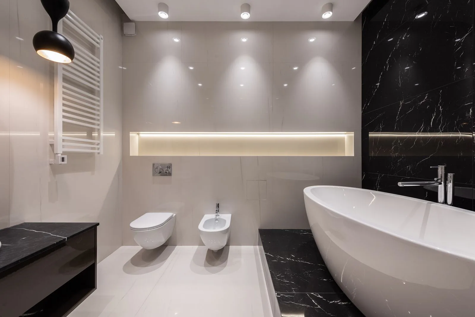 Elegant bathroom with clean lines and subtle luxury detailing